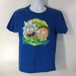Rick And Morty Medium T-Shirt Adult Swim Blue Ripple Junction